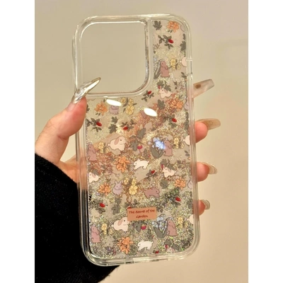 适用iPhone16流沙手机壳苹果14promax小米15新款高级opporeno12碎花兔子vivox100x200荣耀200华为mate70女p60