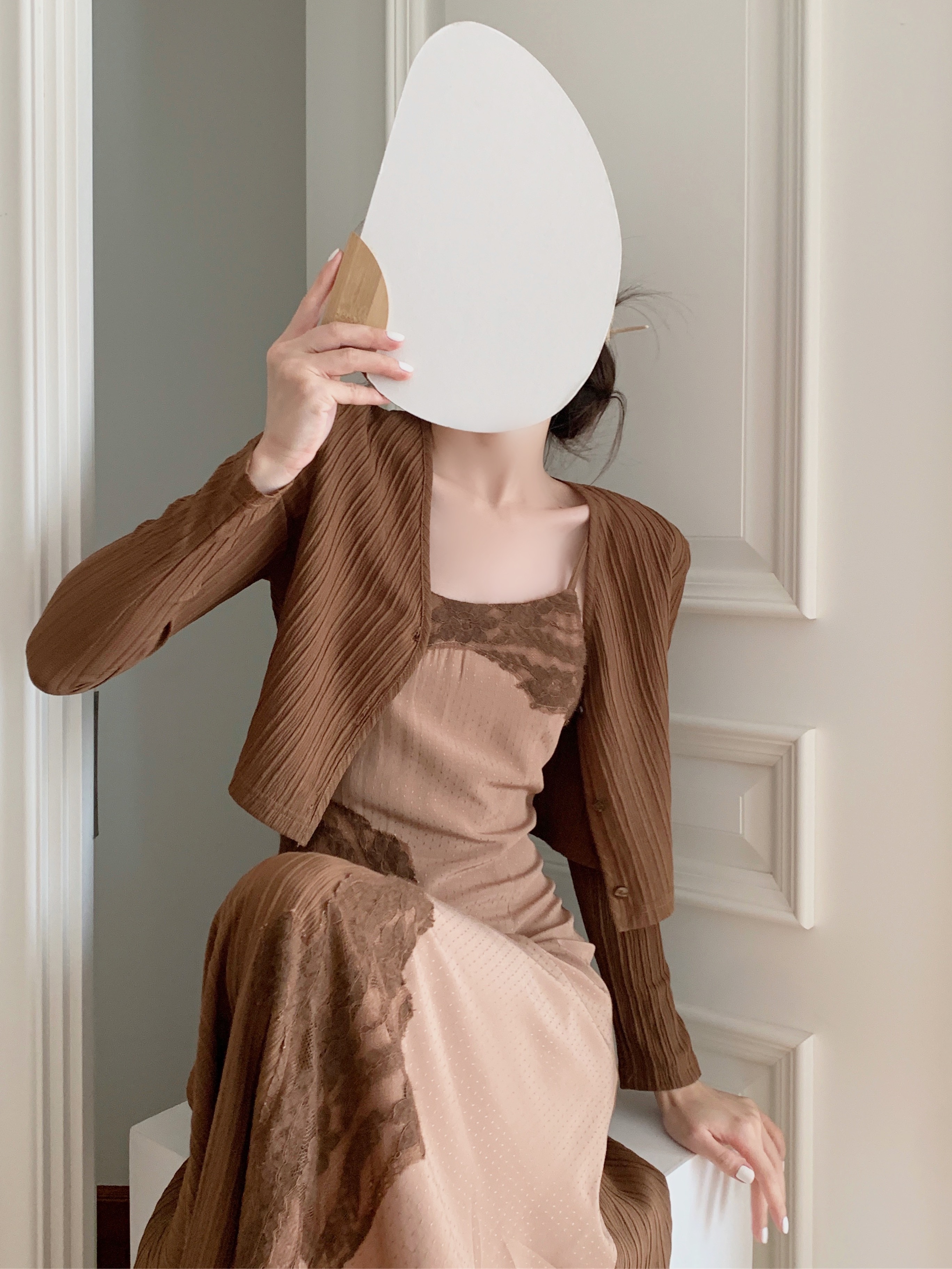 法式复古搭配开衫长袖显瘦上衣