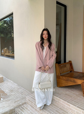 韩single春新款25087韩宽松简约时尚气质休闲百搭显瘦西装外套女