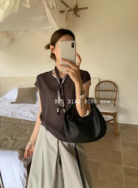 缤典春夏韩时尚百搭圆领无袖丝巾气质显瘦百搭T恤宽松上衣女66611