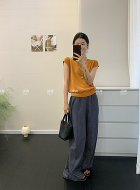 缤典2025夏季新款时尚百搭显瘦圆领短袖针织衫女上衣56395毛衣