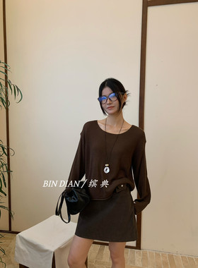 缤典2025秋款韩版宽松显瘦百搭圆领长袖针织衫女毛衣上衣潮56581