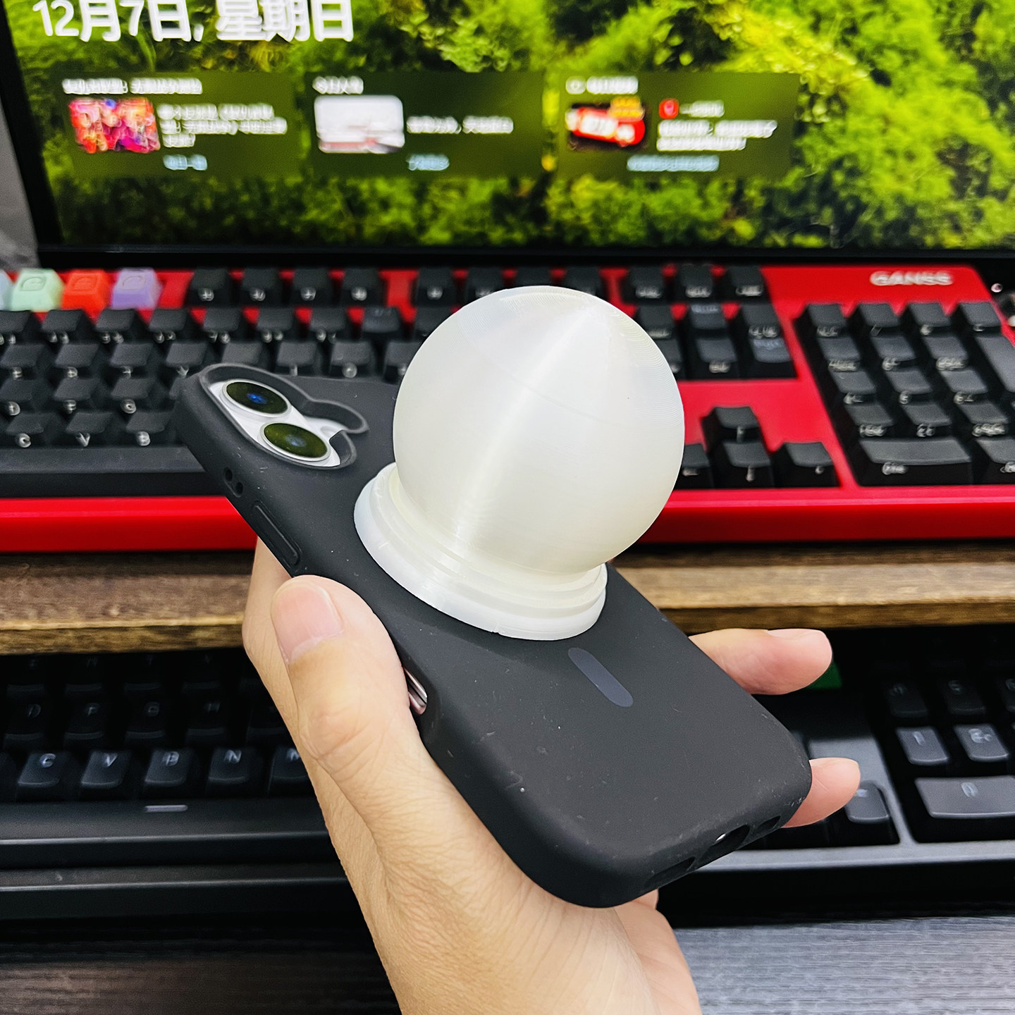 新款立体3d打印苹果手机磁吸支架搞怪石墩子magsafe桌面支架创意