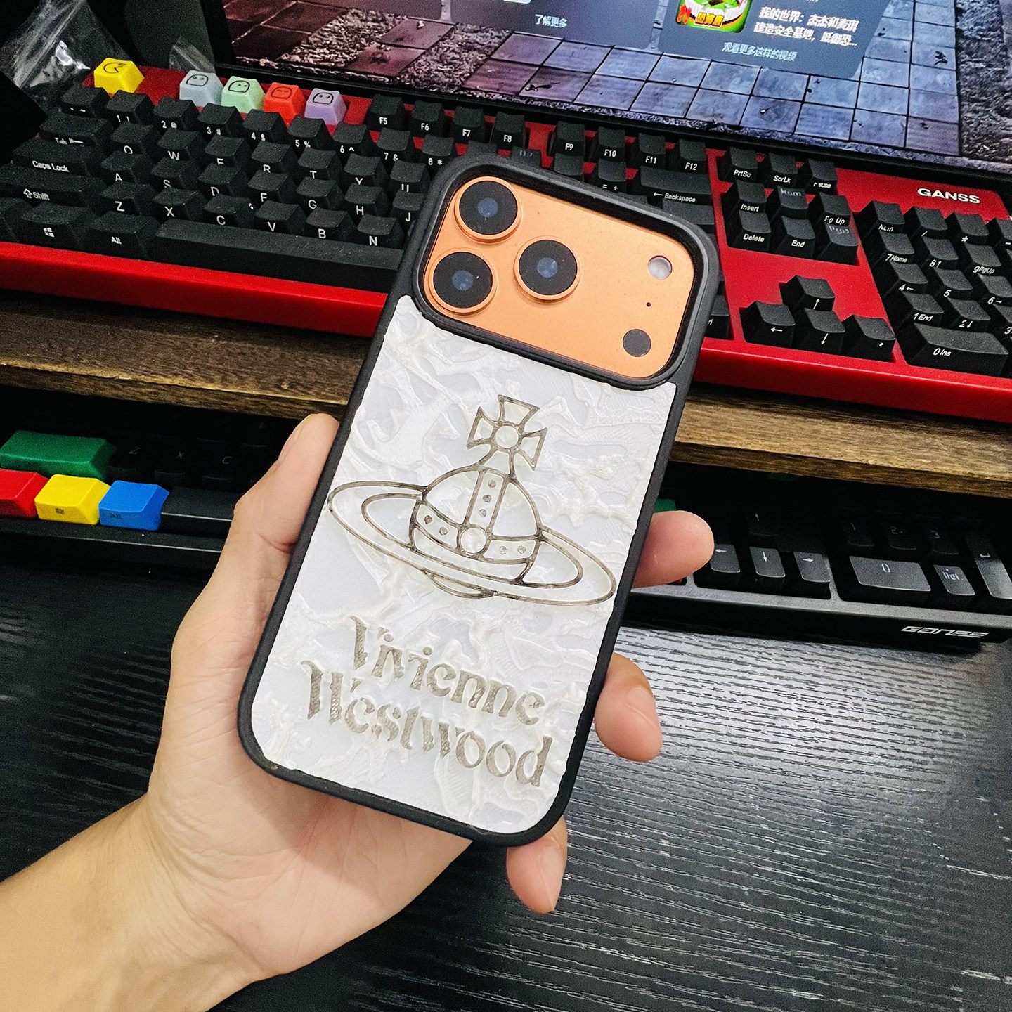 原创新款潮牌苹果iPhone17pro手机壳定制diy立体3D打印15/16/17Promax保护套高级感丝绸白16plus苹果Air潮女