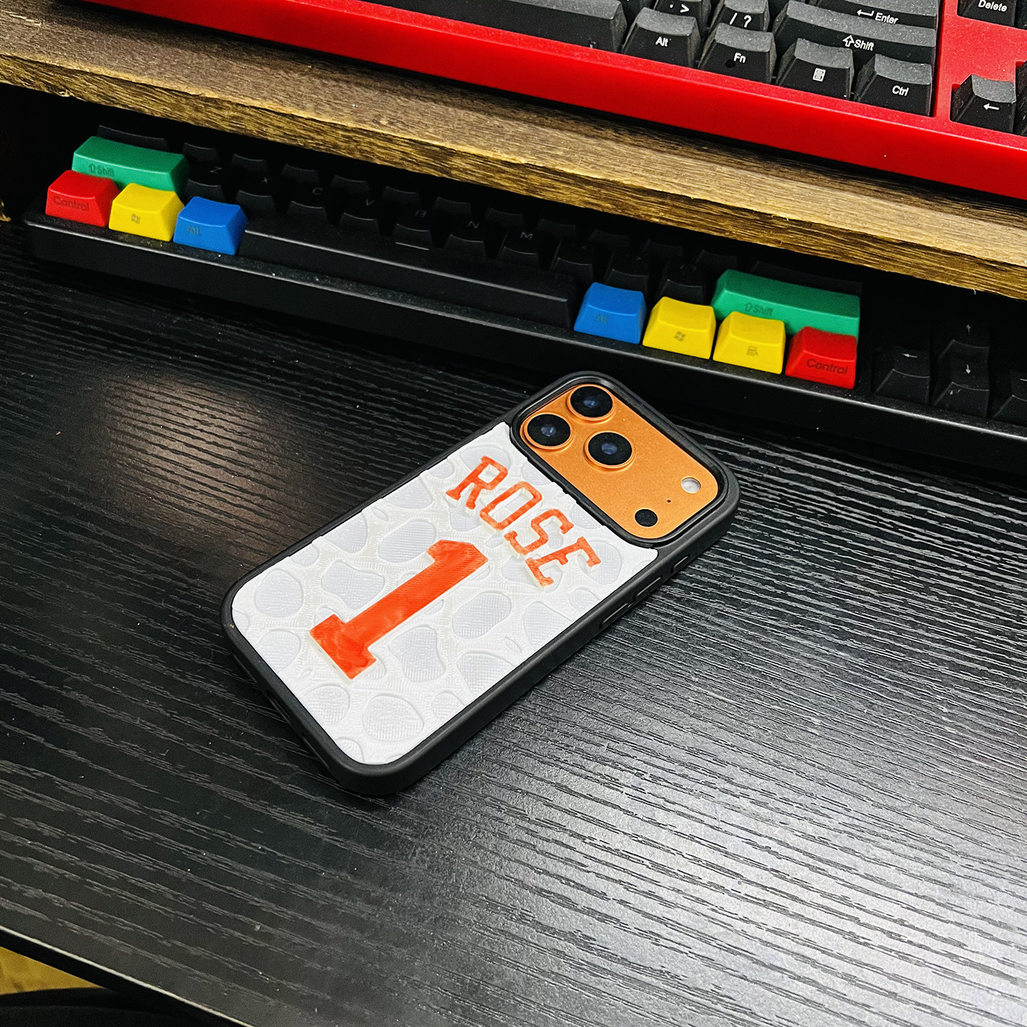 潮牌玫瑰罗斯公牛队1号球衣苹果17手机壳iPhone15/16/17Promax立体3D打印保护套小众高级感diy定制硬壳男女新