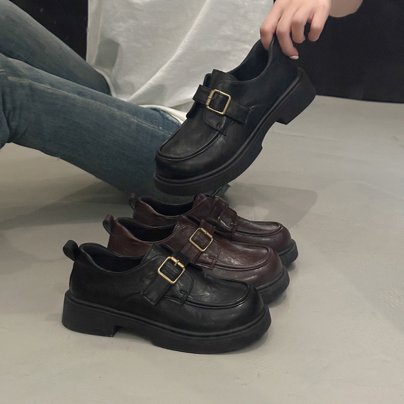 厚底一脚蹬乐福鞋女2026新款夏季学院英伦风小皮鞋百搭黑色单鞋子,女鞋,玛丽珍鞋,淘宝优惠券,粉丝福利购,淘宝优惠卷