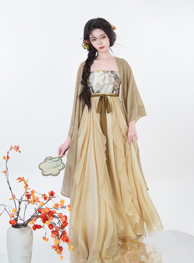 织尚御司姜桃原创宋制日常改良汉服女荷叶边汉元素连衣裙百搭春夏