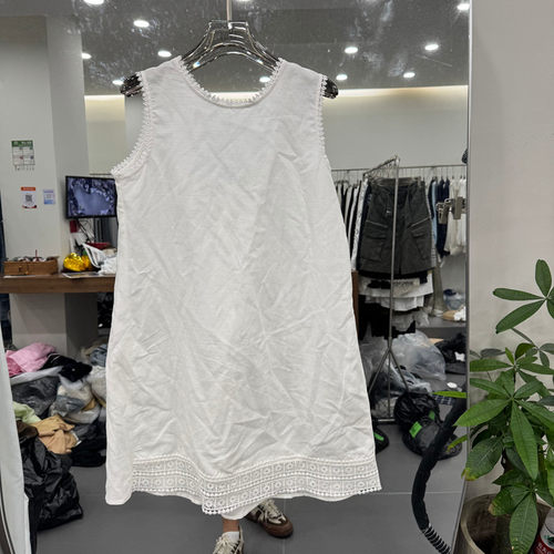 欧洲站夏季减龄蕾丝无袖连衣裙