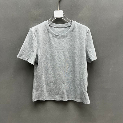 春季简约纯棉修身圆领短袖女T恤