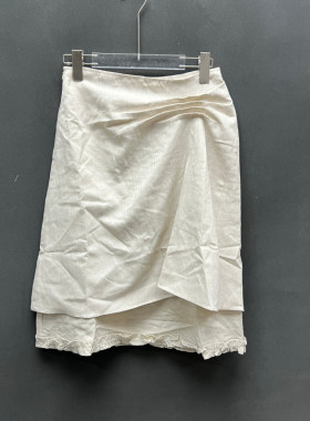 欧洲站2026春季新款时尚不对称设计感半身裙女高腰显瘦荷叶边5089