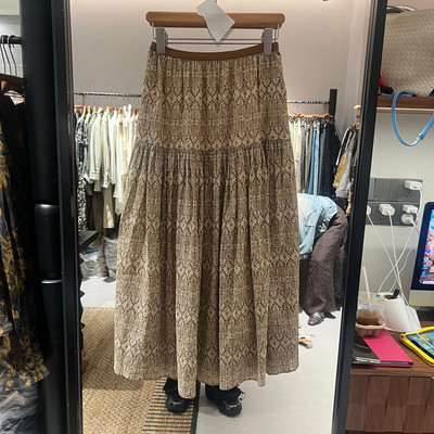 欧洲站印花高腰显瘦A字半身裙