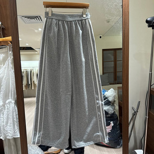 女款 欧洲站2026春季 松紧腰抽绳侧杠宽松休闲裤 时尚 欧货 新款