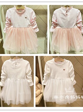 验货小熊童装春秋款女童装双色公主风连衣裙纱裙PCOMB1242Q