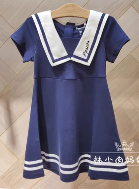 验货清仓Paw小熊童装夏款女童海军风短袖学院风连衣裙PCOMB3741Q
