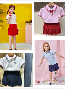 正品清仓EK夏款女童装翻领短袖T恤EKHWA6421K裙裤EKHW92421K