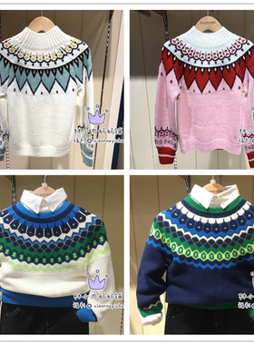 EK童装秋冬款男童女童民族风针织毛衣EKKA94T01K EKKT94V24A