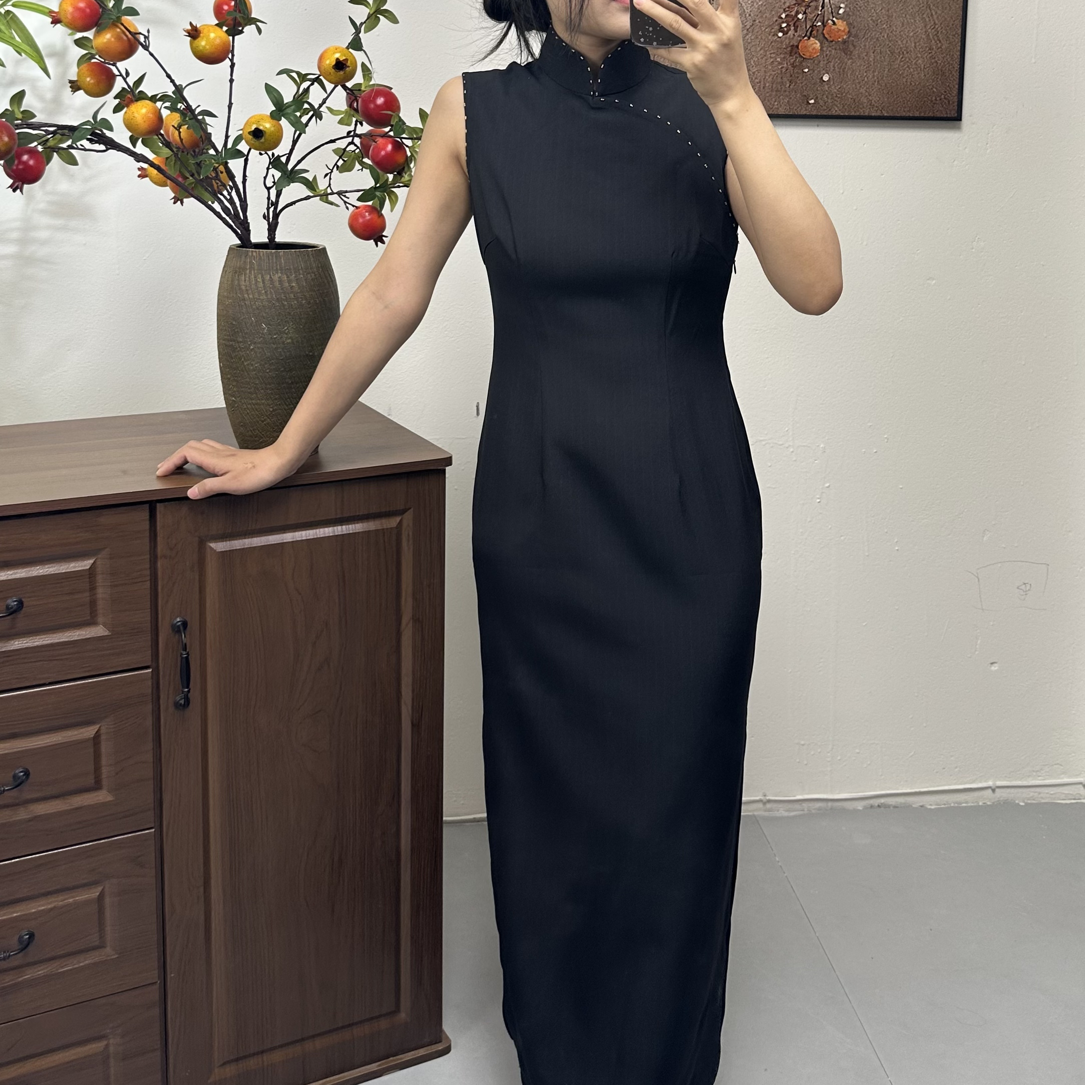 限时福利港风旗袍侧拉链