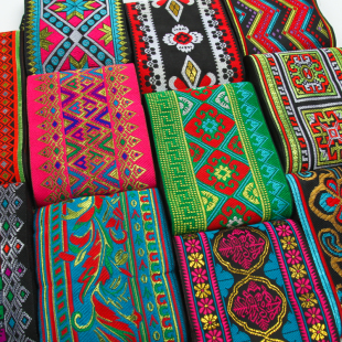 10cm宽苗族带阿卯服装 饰刺绣织带少数民族花边辅料布料 裙边装