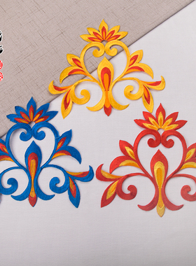 火焰曼陀罗花祥云刺绣贴花民族图腾演出舞蹈服装辅料装饰云纹