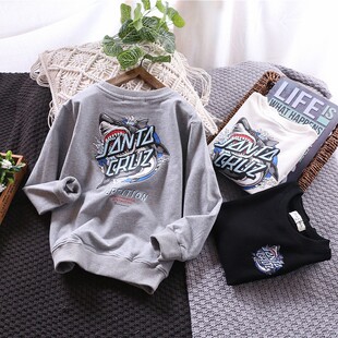 120-130码 卡通卫衣男童纯棉毛圈休闲T恤春秋季款儿童恐龙上衣潮