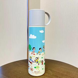 现货日本本土哆啦A梦博物馆90周年限定不锈钢保温杯杯盖式 水杯480