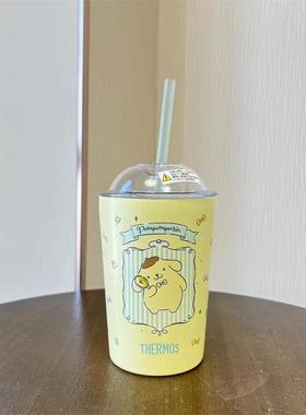 膳魔师布丁狗桌面保温杯咖啡杯便携桌面吸管杯三丽鸥美乐蒂316钢