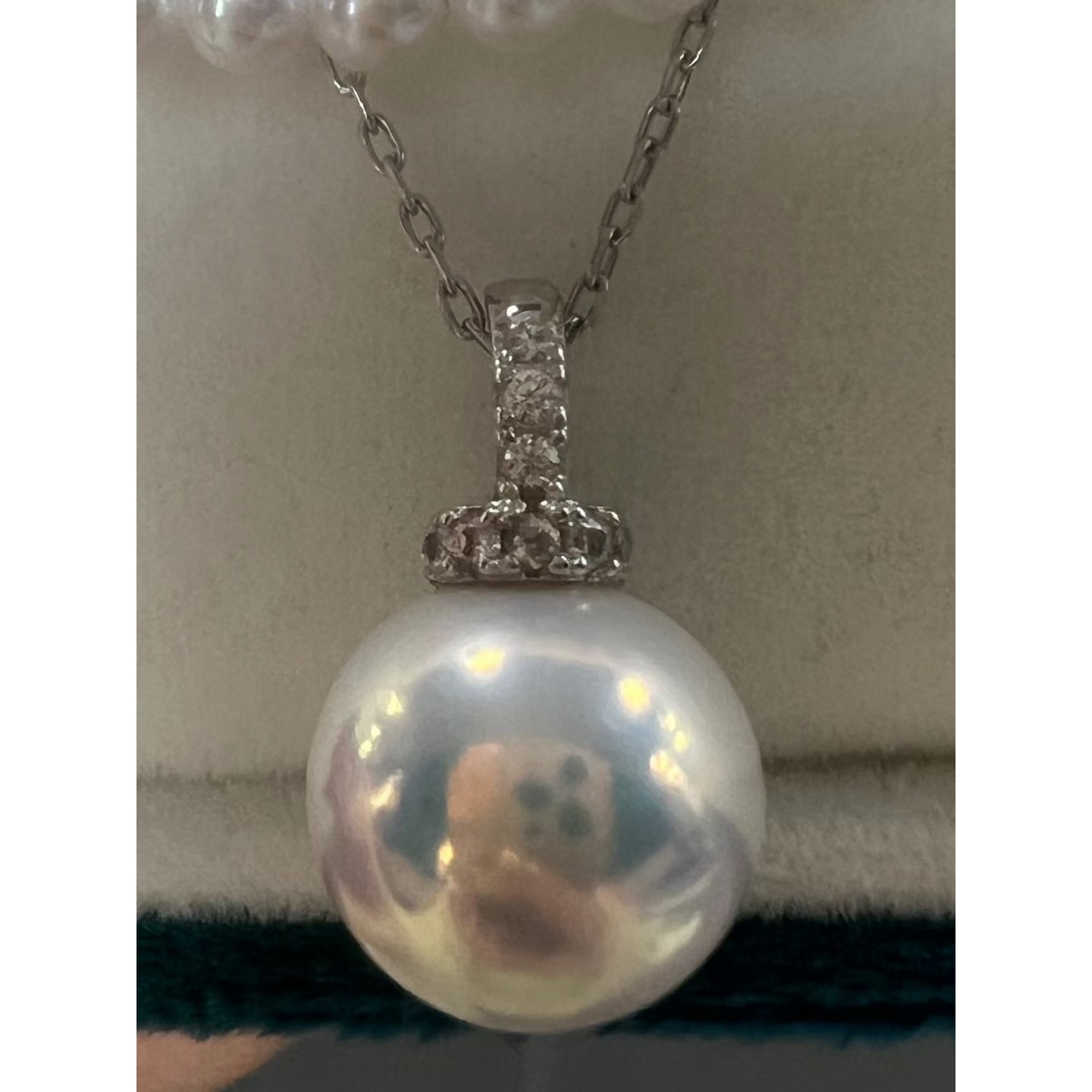 颂珍珠 3-4mm淡水国产AK满珠项链配10-11mm淡水爱迪生奶瓶扣吊坠