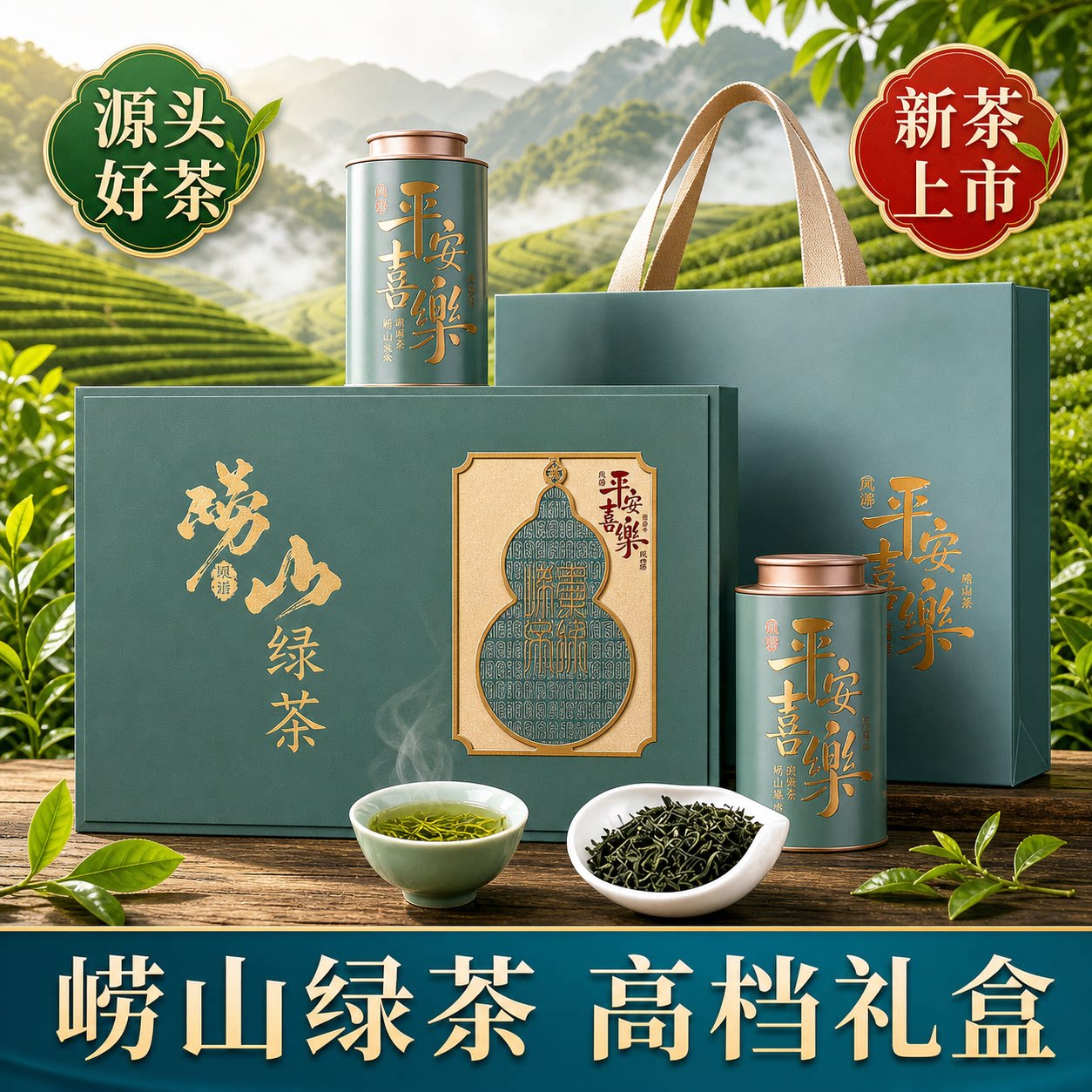 山东青岛特产正宗崂山绿茶礼盒装2026年新茶节日伴手礼送长辈
