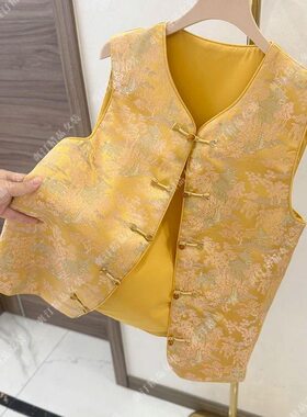 马甲刺绣马甲秋款新妈妈女外穿妈妈上衣国风马中年夹背心中式秋秋