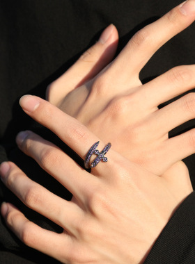 男女锆石欧美正义之剑戒指