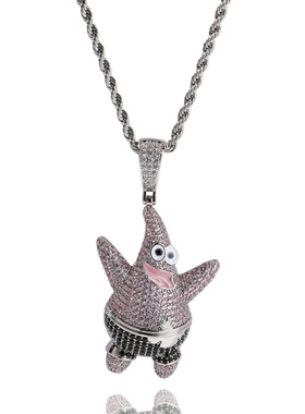 男女铜锆石项链派大星