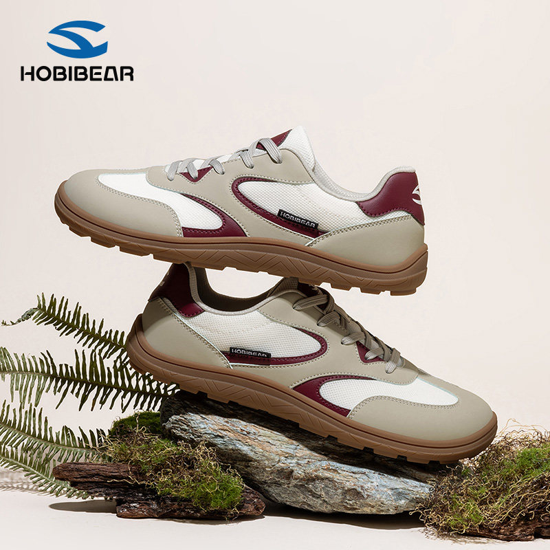 HOBIBEAR男士4e宽楦赤足鞋秋季网面宽头室内健身训练鞋开车休闲鞋