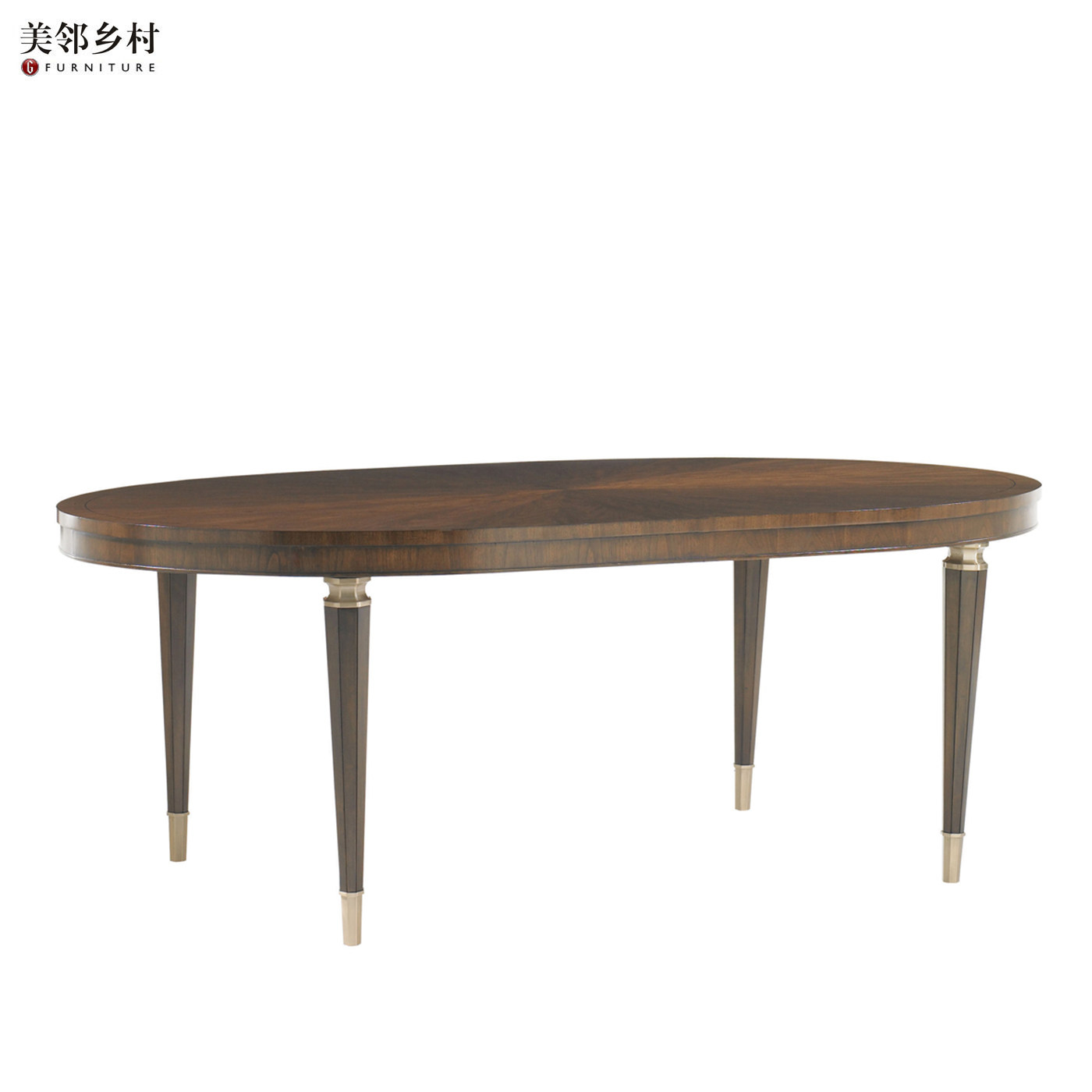 美邻乡村美式简约现代实木长餐桌椅组合客厅家用饭桌桌子高端定制