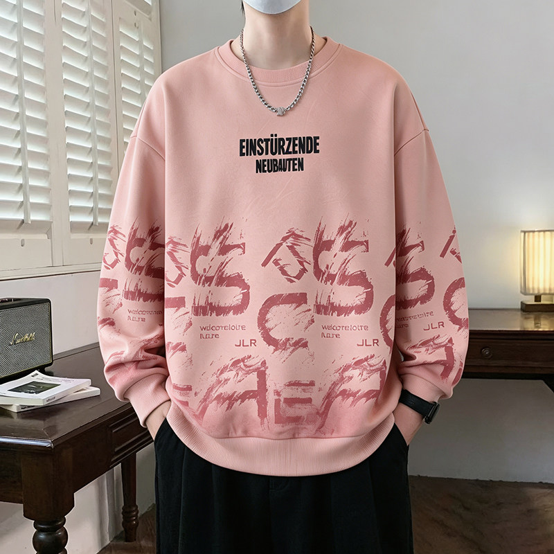 痞帅休闲圆领宽松印花男卫衣