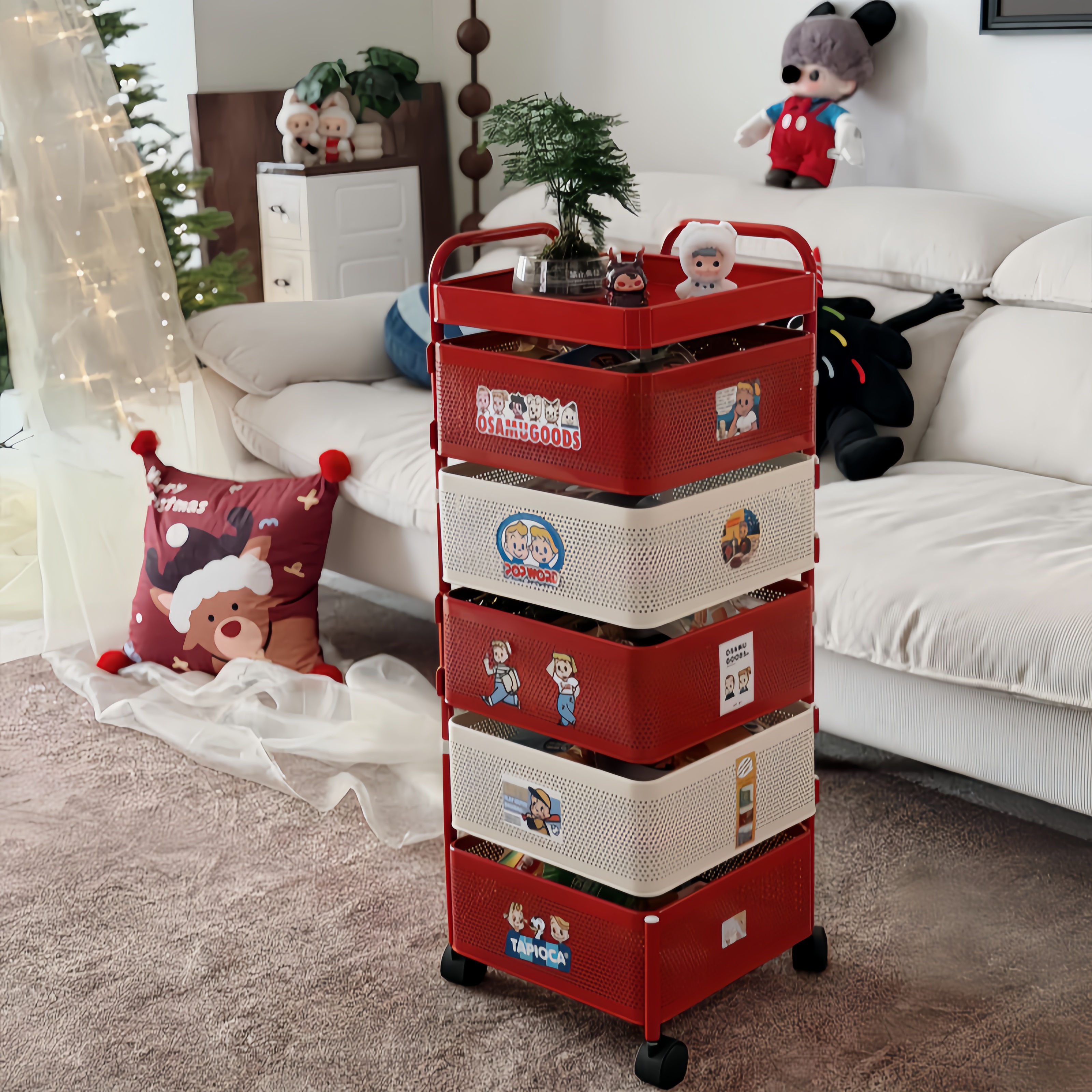 多巴胺旋转移动家用置物架超能装