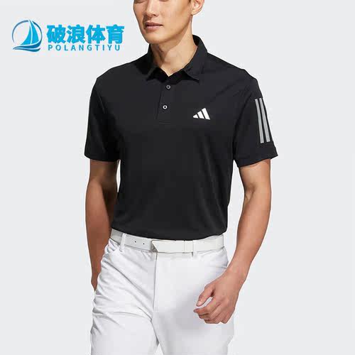 阿迪达斯男子反光三条纹POLO衫