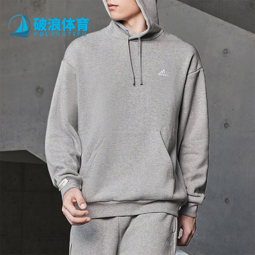 阿迪达斯男女加绒休闲连帽卫衣