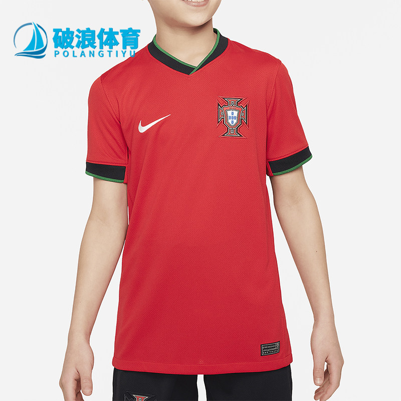 Nike/耐克正品Dri-FIT 大童夏季休闲透气简约足球球衣FJ4371-657