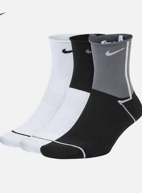 Nike/耐克正品EVERYDAY PLUSLIGHTWEIGHT女子训练运动袜3双CK6021