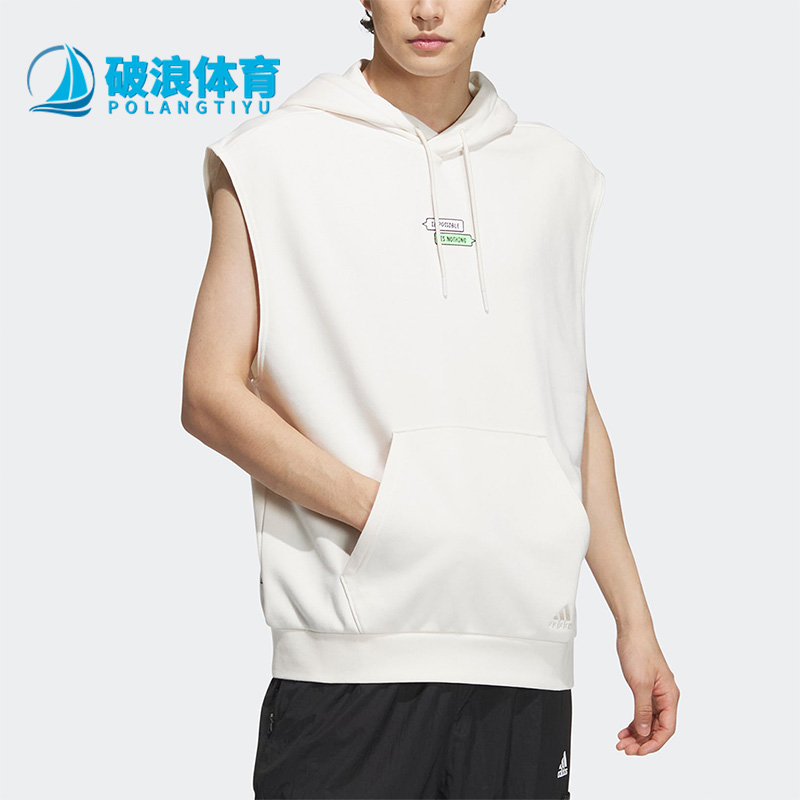 阿迪达斯正品男子无袖套头衫