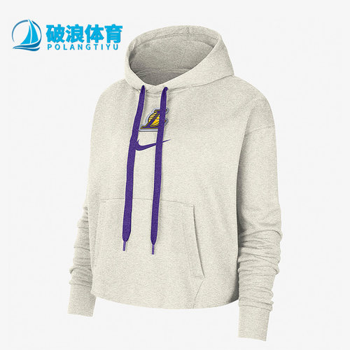 Nike/耐克正品洛杉矶湖人队女子加绒连帽卫衣DR2382-027