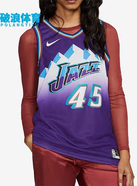Nike/耐克正品米切尔爵士队45号男子运动篮球衣AV4517-504