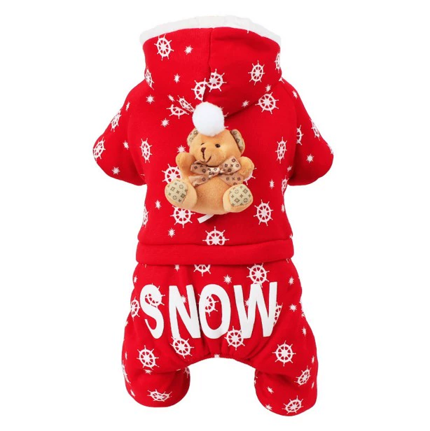 Quần áo cotton, quần áo chó, đồ chơi Giáng sinh, gấu, vật nuôi, bốn chân, quần áo bông tuyết, sang trọng, mùa thu và mùa đông, chó, vật nuôi - Quần áo & phụ kiện thú cưng nón cho mèo
