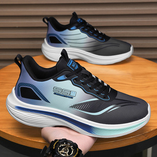 春秋款皮面防水运动鞋男大童2025新款青少年初中生软底缓震跑步鞋
