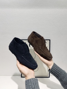 女5679 夏梦2025新款 休闲潮鞋 时尚 欧货小众真皮方头一脚蹬单鞋