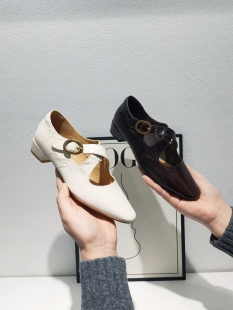 通勤百搭78 夏梦2006春款 女粗跟交叉浅口单鞋 复古玛丽珍鞋 法式