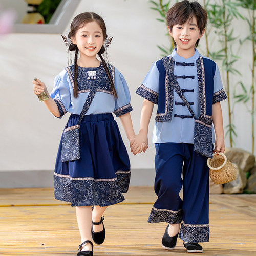 广西壮族表演出服男女童套装