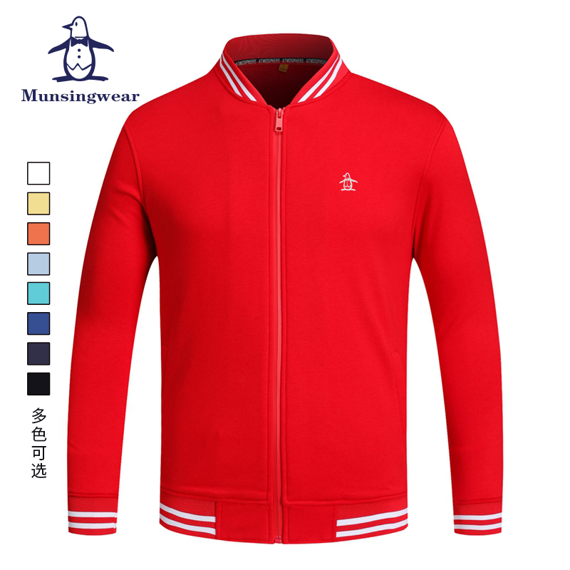 香港代购MUNSINGWEAR/万星威高尔夫休闲运动卫衣男拉链外套时尚潮