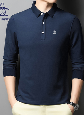 香港代购 MUNSINGWEAR/万星威男春秋新款高尔夫长袖POLO衫T恤休闲