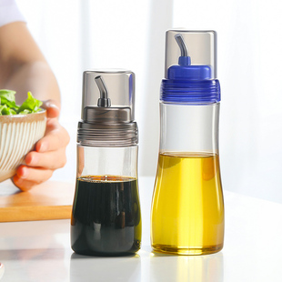 日本进口玻璃油壶不锈钢嘴密封防漏厨房家用储油瓶防尘防虫调料瓶